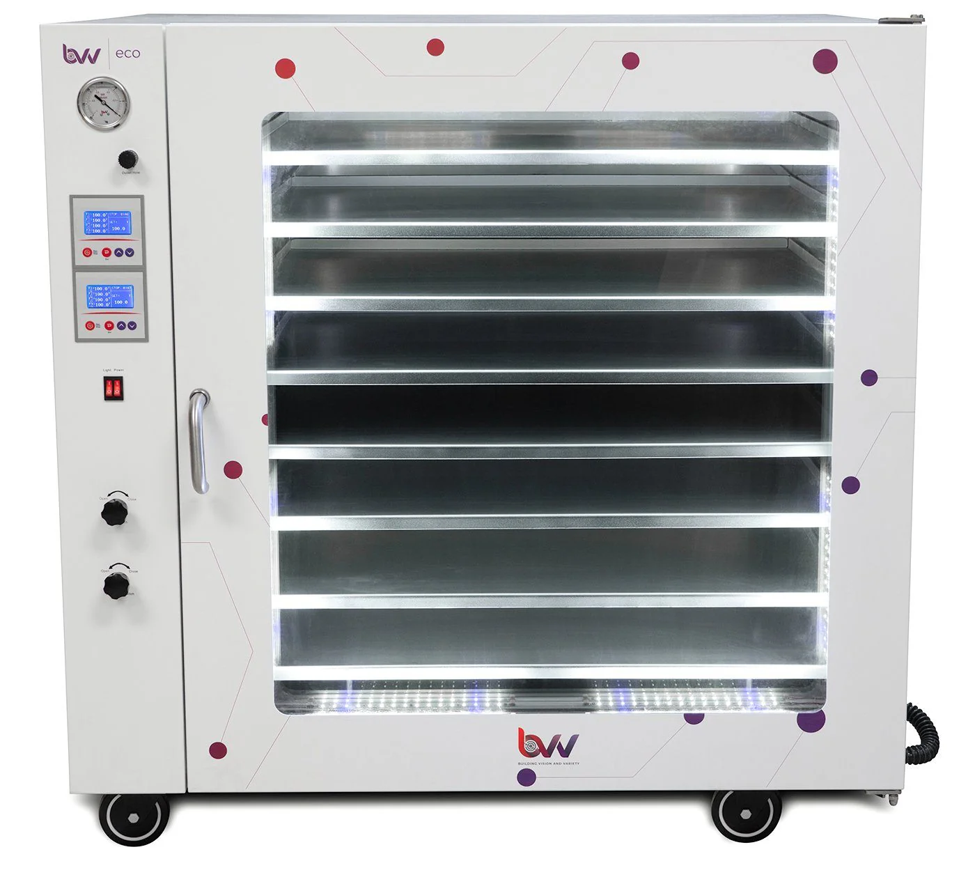 16CF ECO Vacuum Oven - 8 Individually Heated Shelves, LED display, LED's Questions & Answers
