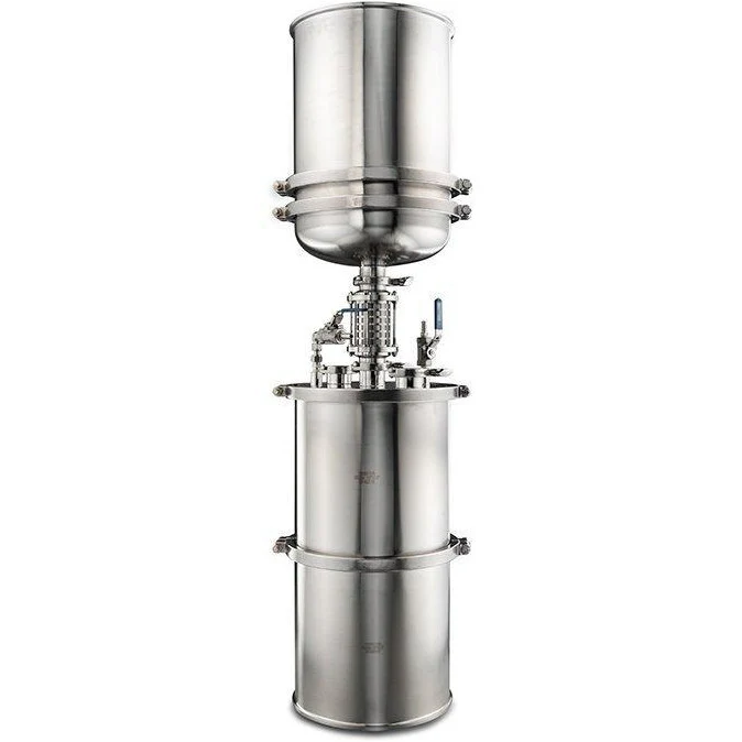What is the volume of the upper filter container?
