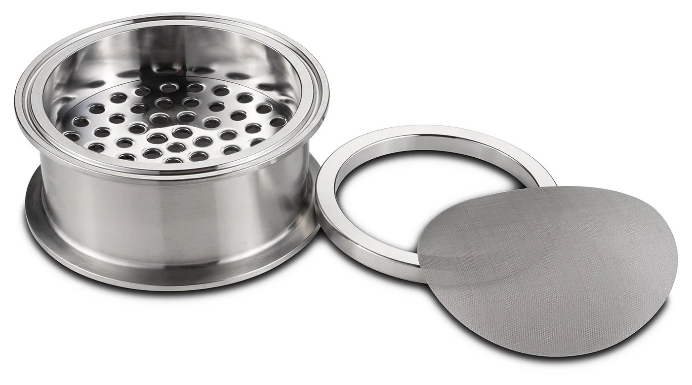 How is the filtering material secured?  Can other stainless steel meshes be used?