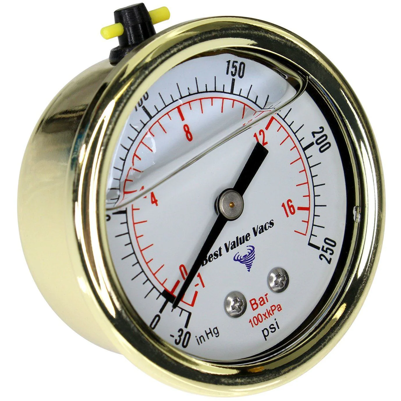 Gold Glycerin Filled Compound Gauge - Back Mount Questions & Answers