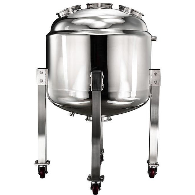 150L 304SS Jacketed Collection and Storage Vessel with Three 6" Tri-Clamp Port and Locking Casters Questions & Answers